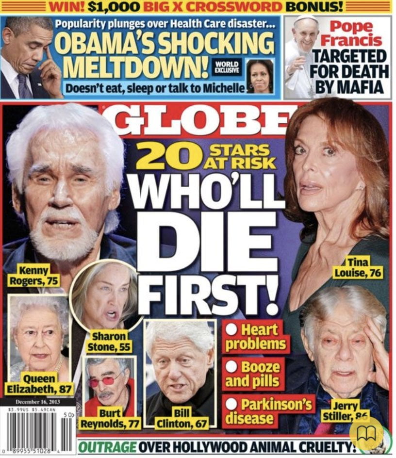 Queen Elizabeth on cover of the Globe December 2013