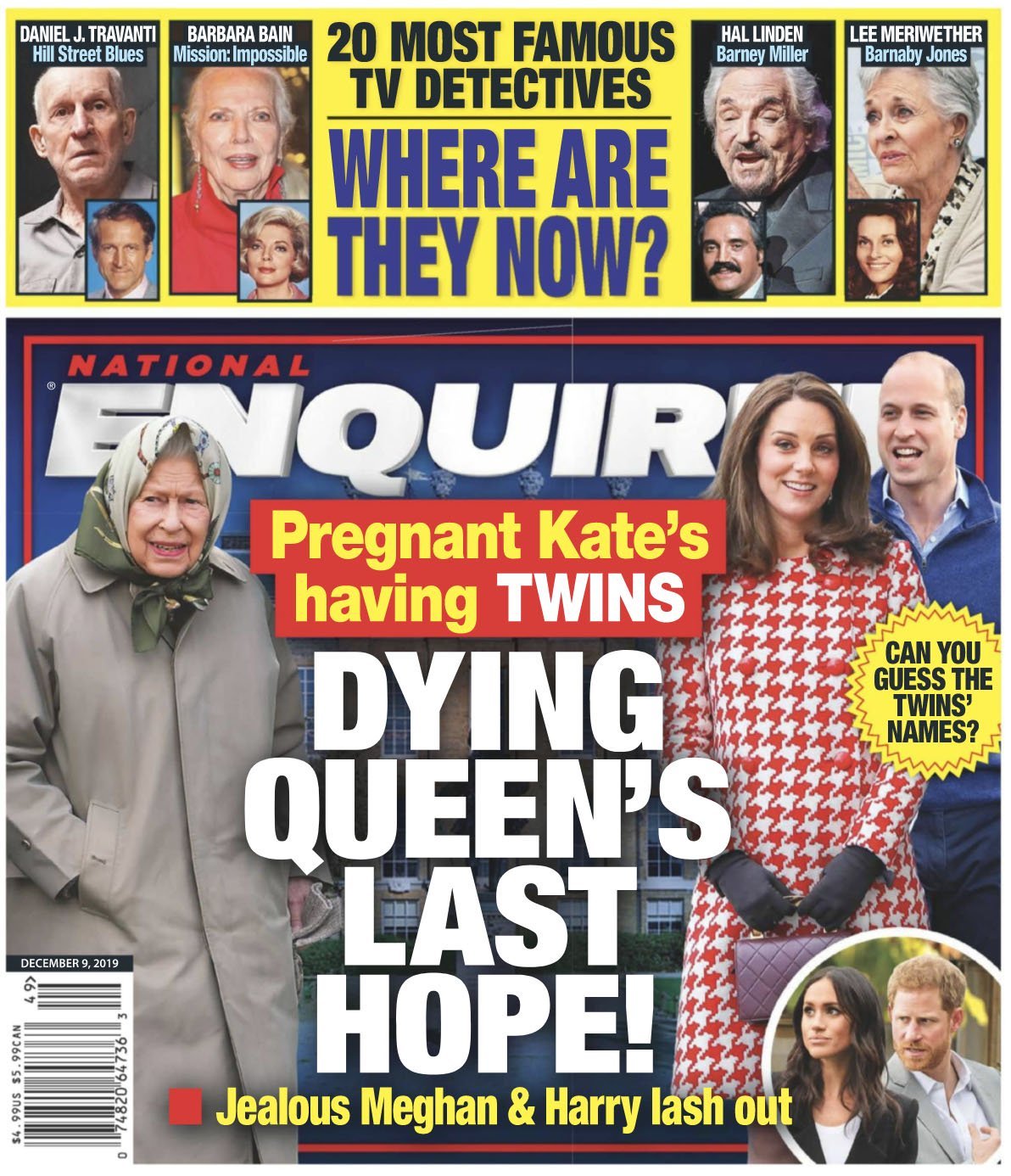 Queen Elizabeth on the cover of the National Enquirer in December 2019.