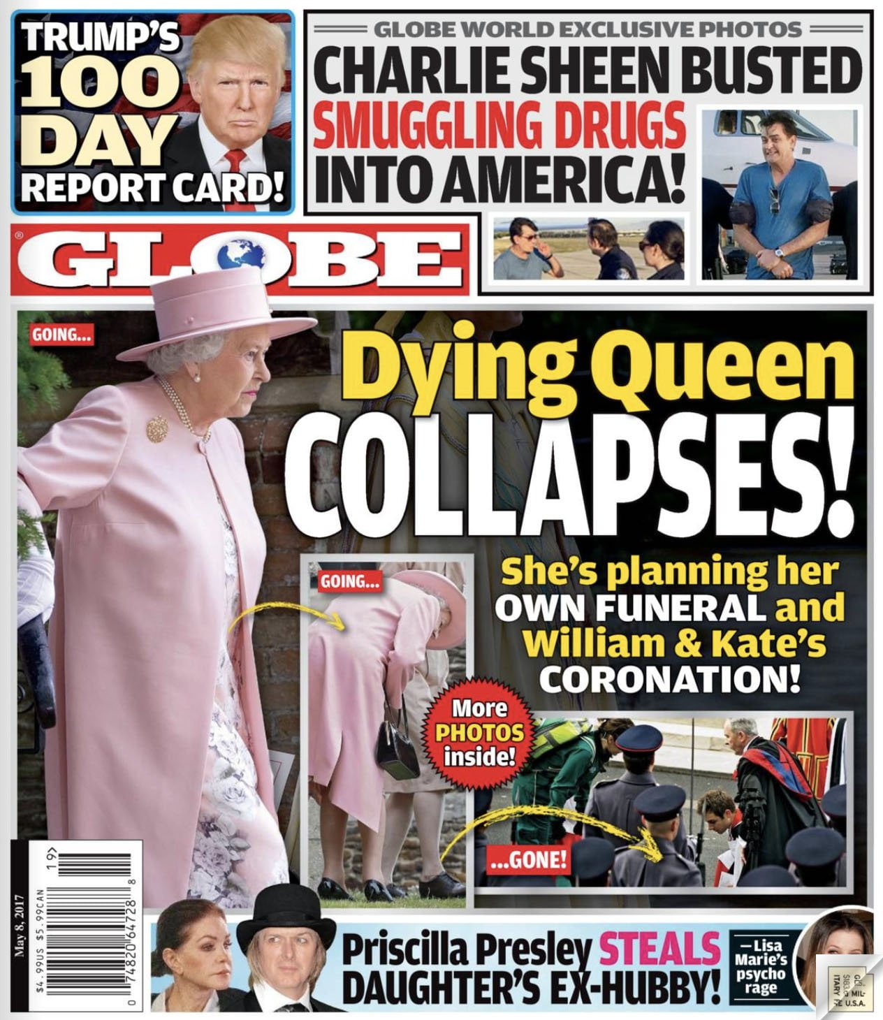 Queen Elizabeth on the cover of the Globe in May 2017