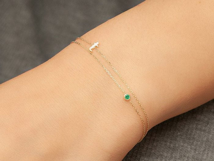 May birthstone emerald bracelet Mother's Day gifts