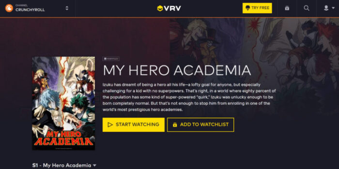 how to watch my hero academia - vrv