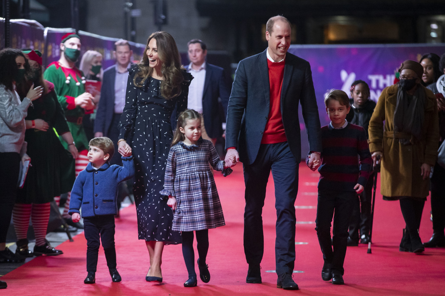 Prince William, Kate Middleton walk red carpet with their three children