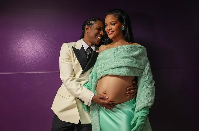 A$AP Rocky Cradles Rihanna’s Baby Bump at the 2023 Oscars See the Sweet Backstage Photo