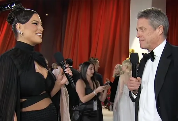 Oscars Hugh Grant Shuts Down Ashley Graham in Mesmerizingly Awkward Red Carpet Interview — WATCH