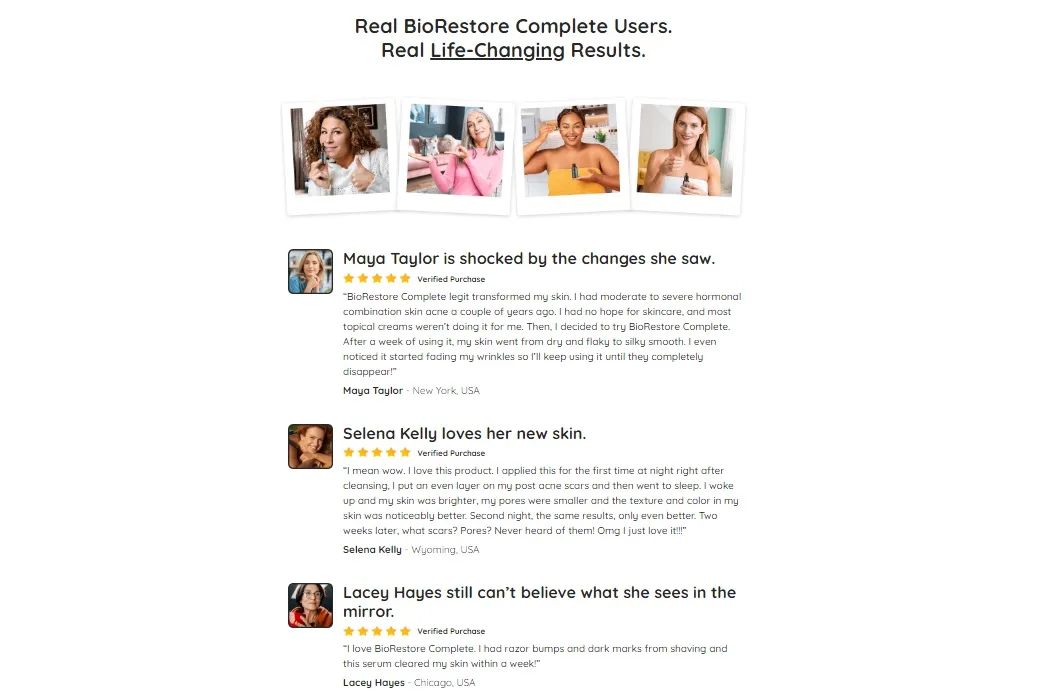 BioRestore Complete Reviews: Real Customer Reviews